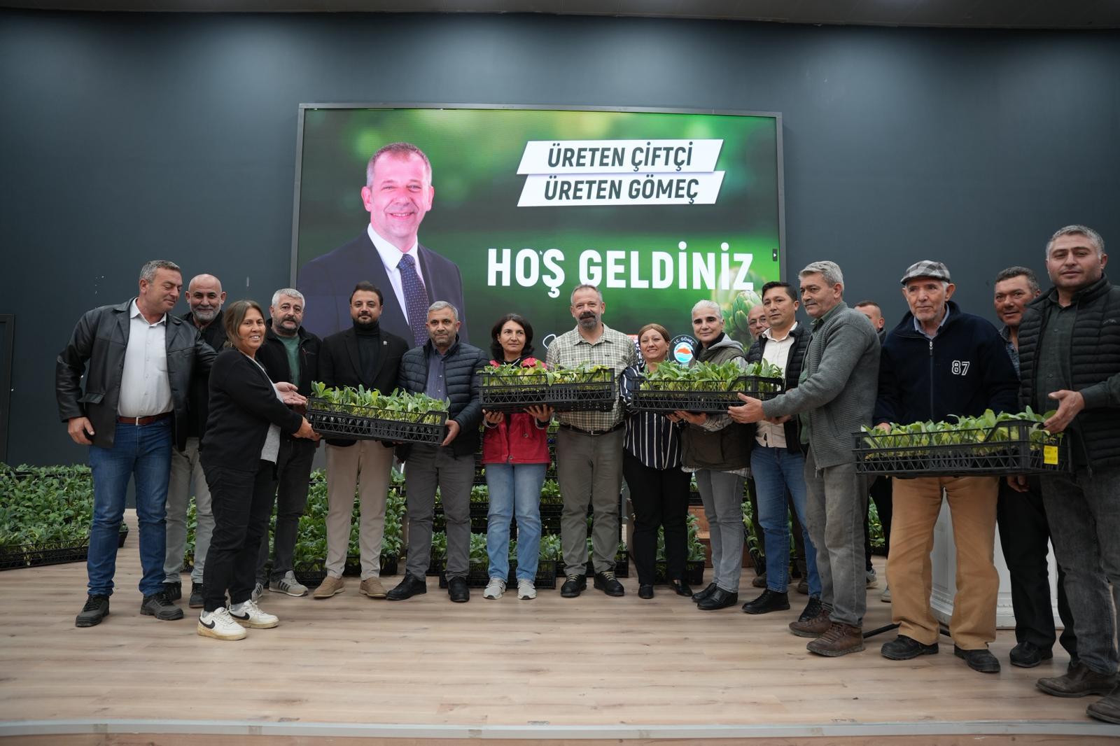Gömeç Belediyesi 50 Bin Enginar Fidanı üreticilere teslim etti.
