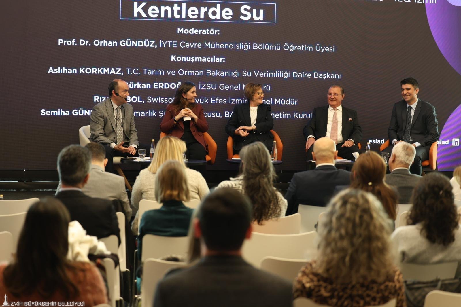 İzmir’de düzenlenen Su Konferansı kapsamındaki “Kentlerde Su” başlıklı oturumda, iklim