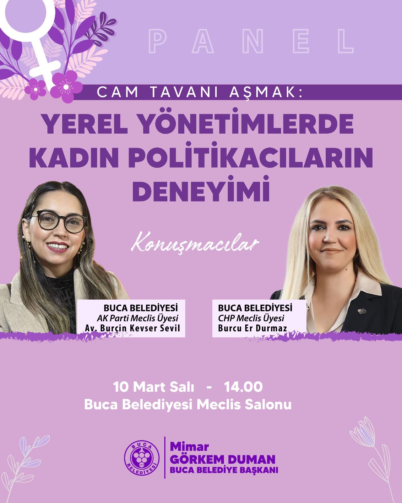 Kadınların siyasetteki görünmez engelleri Buca’da tartışmaya açılıyor. CHP ve AK