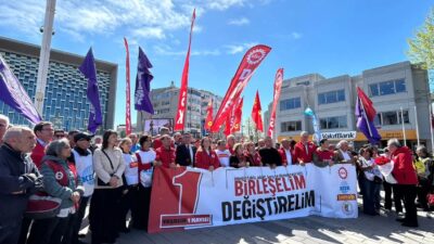 HABER/Sait TEMURDevrimci İşçi Sendikaları Konfederasyonu (DİSK) genel başkanı Arzu Çerkezoğlu,