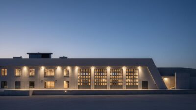 İzmir Büyükşehir Belediyesi’nin Dikili’de yapımını sürdürdüğü yeni itfaiye hizmet binasında
