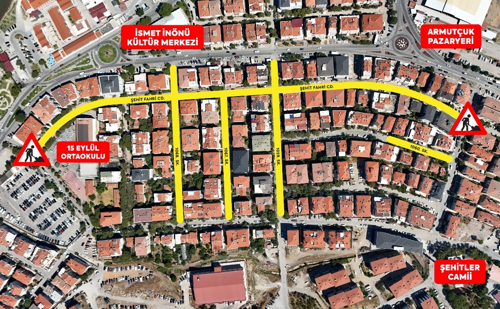 Ayvalık Belediyesi Fen İşleri Müdürlüğü ekiplerince, kent genelinde sürdürülen planlı