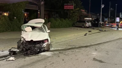 Bursa'nın Nilüfer ilçesi Çalı Mahallesi'nde meydana gelen trafik kazasında iki
